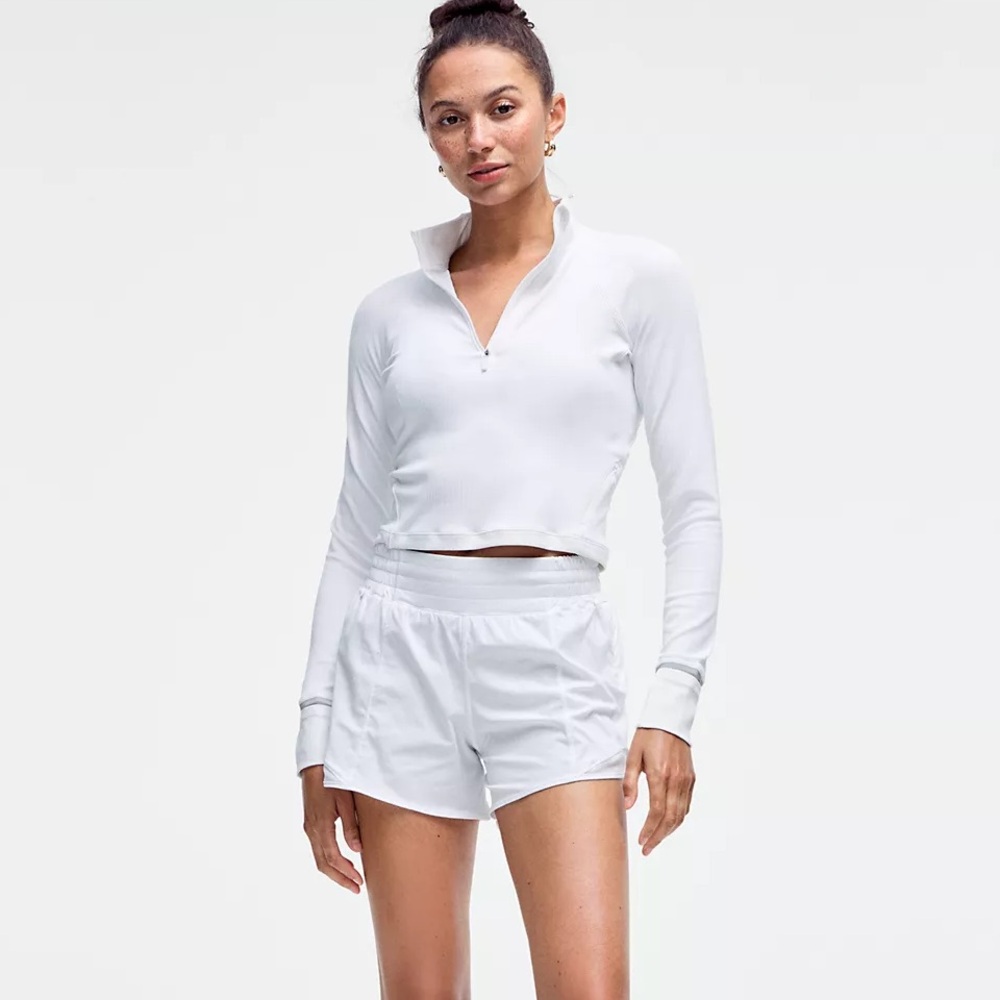 Lululemon white track that short size 4